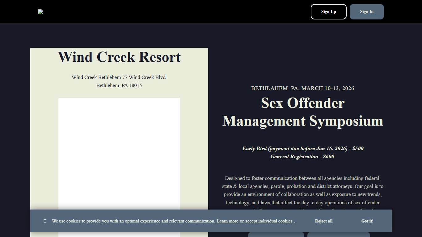 Sex Offender Management Symposium 2026 - Bethlehem, PA